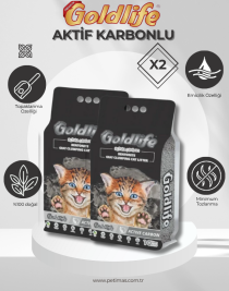 Goldlife Premium Active Carbon Kedi Kumu 10 Lt X2 ADET İnce Taneli