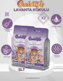 Goldlife Premium Lavanta Kokulu Kedi Kumu 5 Lt X2 ADET