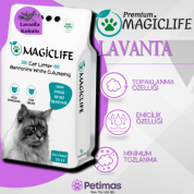Magiclife 20 Lt İnce Tane Lavanta Kokulu Beyaz Bentonit Kedi Kumu