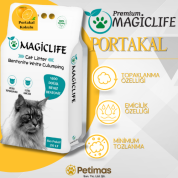Magiclife 20 Lt İnce Tane Portakal Kokulu Beyaz Bentonit Kedi Kumu