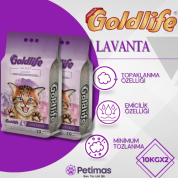  Goldlife Lavanta Kokulu İnce Taneli Kedi Kumu – 10 KG x 2 Adet