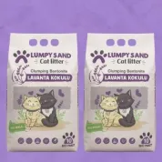 Lumpysand Grey White Lavanta Kokulu İnce Taneli Kedi Kumu 10 Lt x 2 Adet 