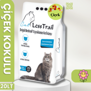 Less Trail 20 Lt İnce Tane Çiçek Kokulu Beyaz Bentonit Kedi Kumu