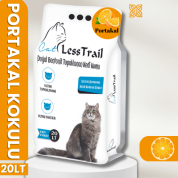 Less Trail 20 Lt İnce Tane Portakal Kokulu Beyaz Bentonit Kedi Kumu