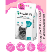 Magiclife 20 Lt Ince Tane Pudra Kokulu Beyaz Bentonit Kedi Kumu