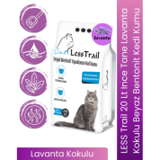 LESS Trail 20 Lt Ince Tane Lavanta Kokulu Beyaz Bentonit Kedi Kumu