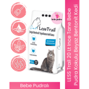 LESS Trail 20 Lt Ince Tane Pudra Kokulu Beyaz Bentonit Kedi Kumu