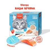 Wanpy Somonlu 10*16 gr Kaşıklı Kedi Ödül Kreması